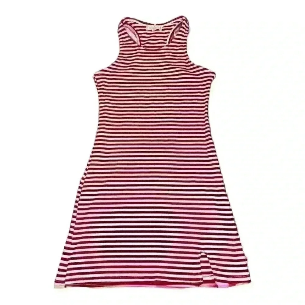 Walking On Sunshine Red White Striped Tank Dress Girls Large